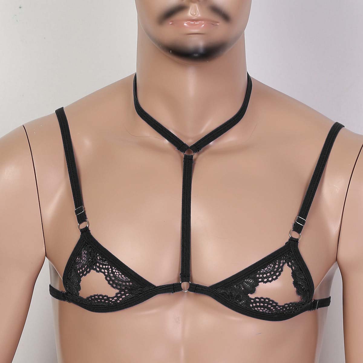 Sultry Hollowed-out Gay Lace Bra Sexy Underwear