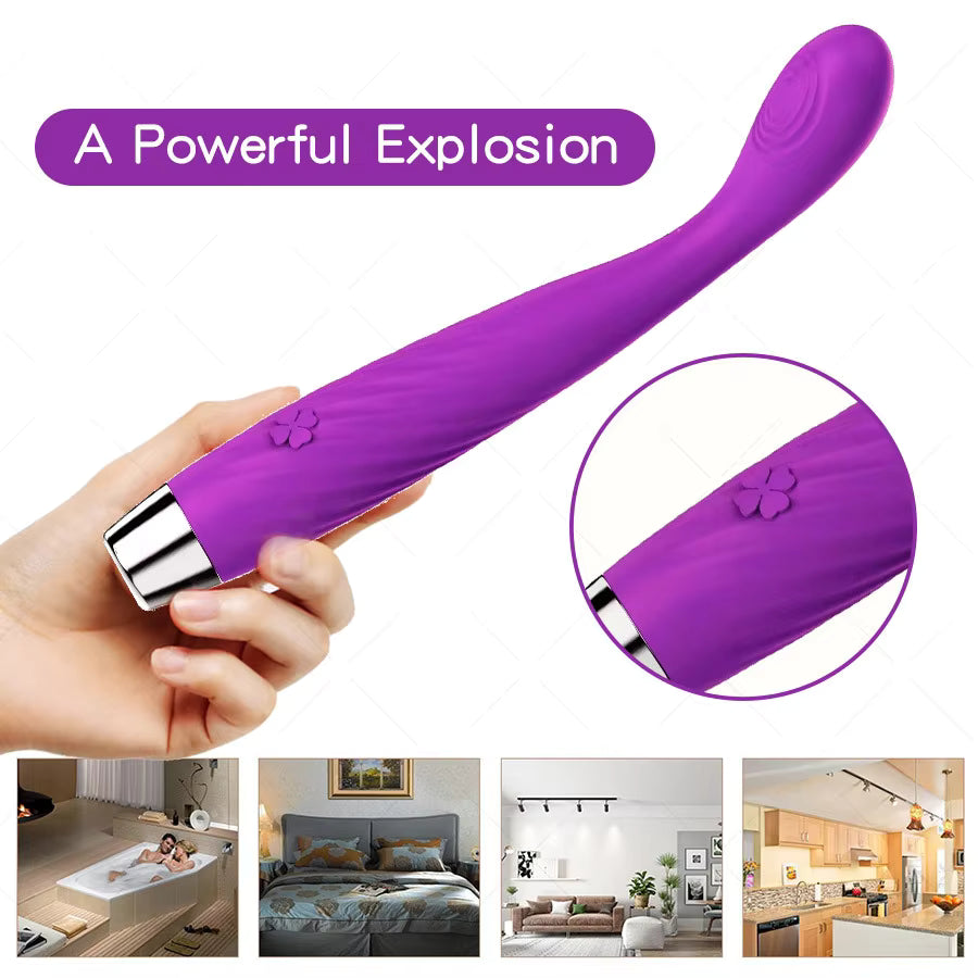 Heating Function G-spot Vibrator 100% Waterproof Masturbation Stimulus AV Massage Stick