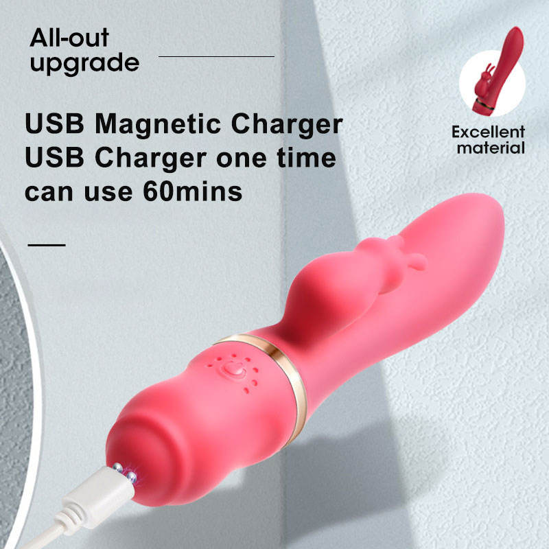 Cute Rabbit Double Vibration Rod Female G-spot Stimulation Massage Masturbator