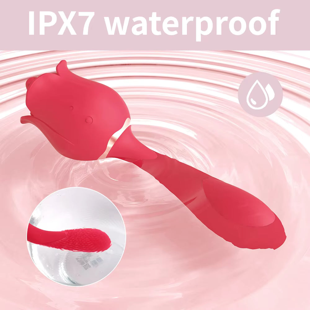 Red Rose Vibrator Massage Clitoral Licking Tongue Vibrator
