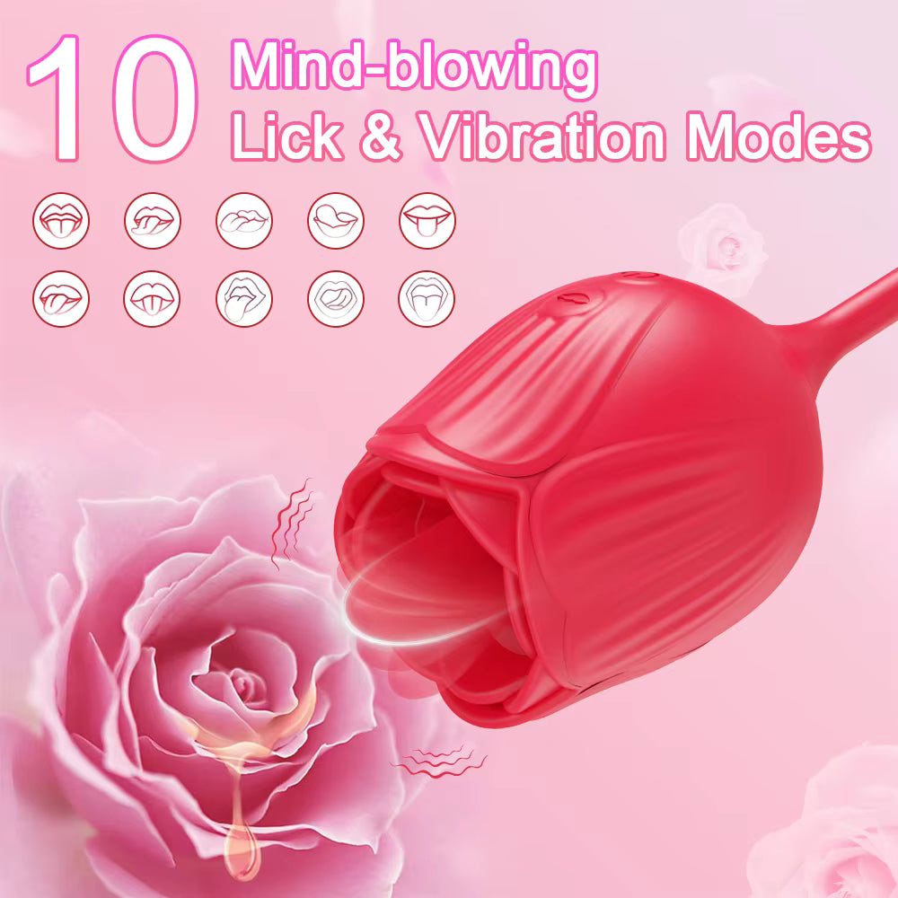 2 in 1 Rosa Vibrator Stimulator Rosa Vibrator for Women