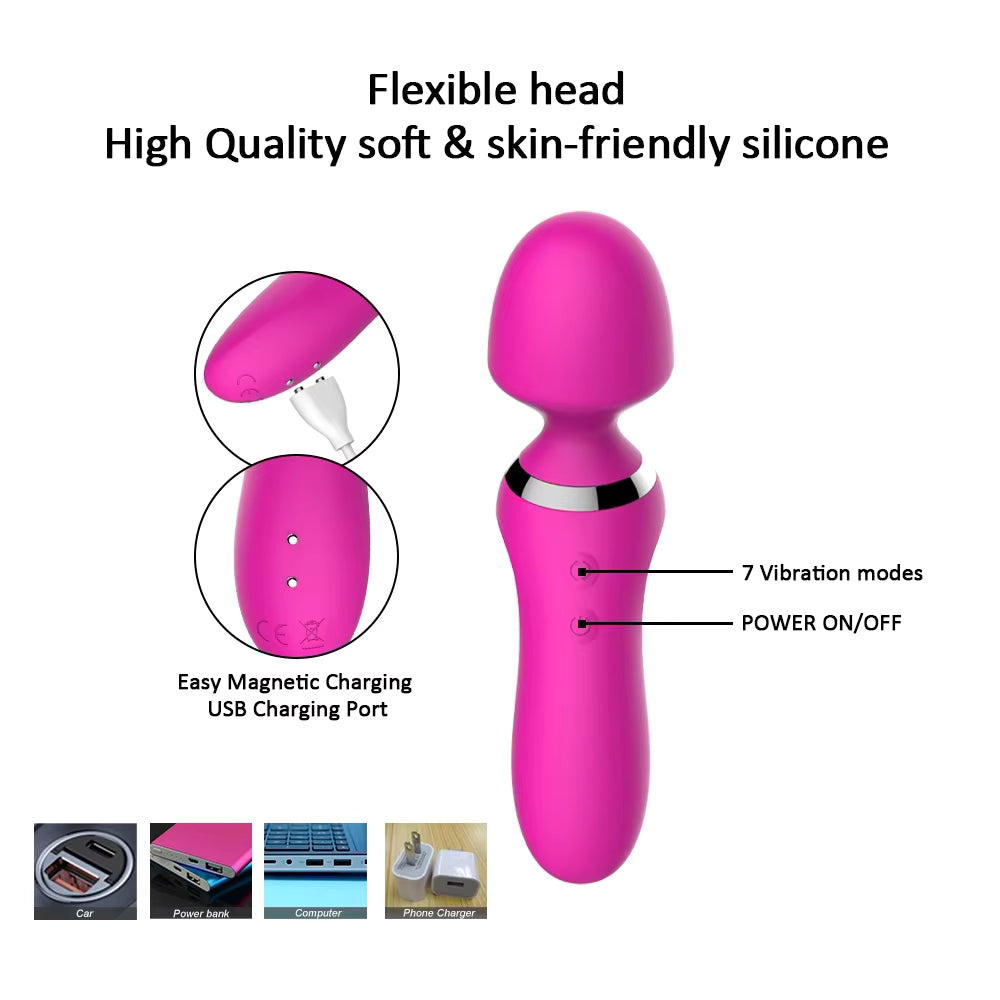 Women Vibrator Wand Massager and Attachments for Full Body Stimulation
