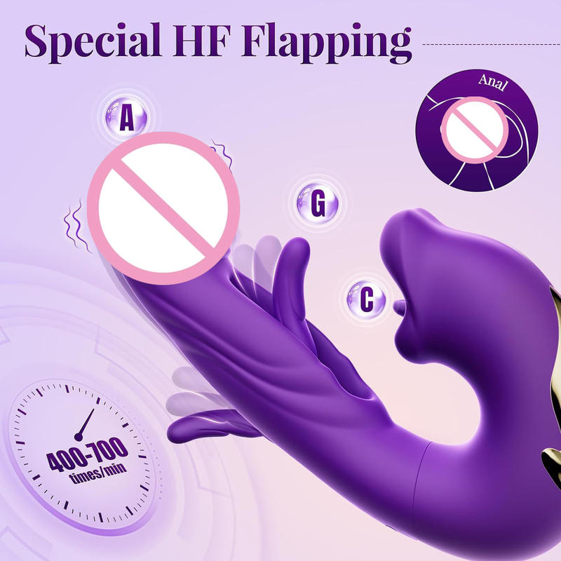 Unique Licking Sucking Mode G-spot Flapping Female Masturbation Vagina Vibrator
