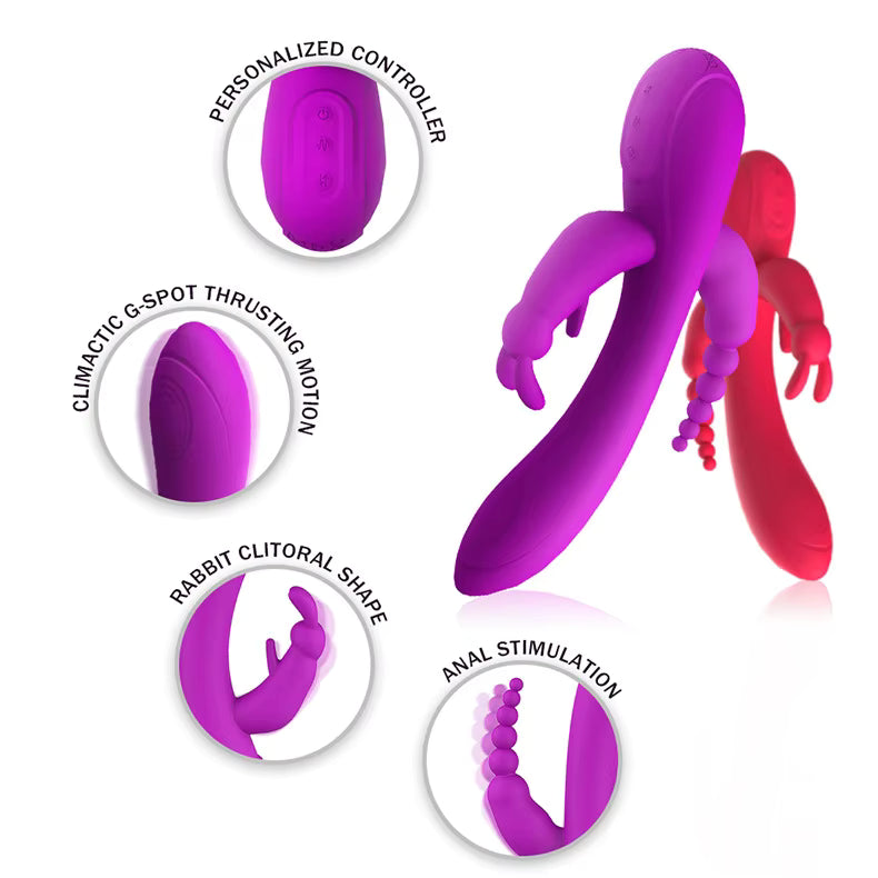 12 Vibration Patterns Handheld G-spot Anal Stimulus Rabbit Vibrators