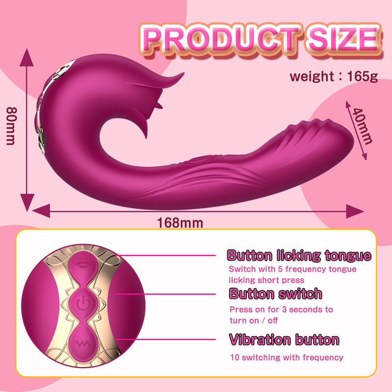 Female Masturbation Tongue Licking Sucking Vaginal G-Spot Rabbit Vibrator