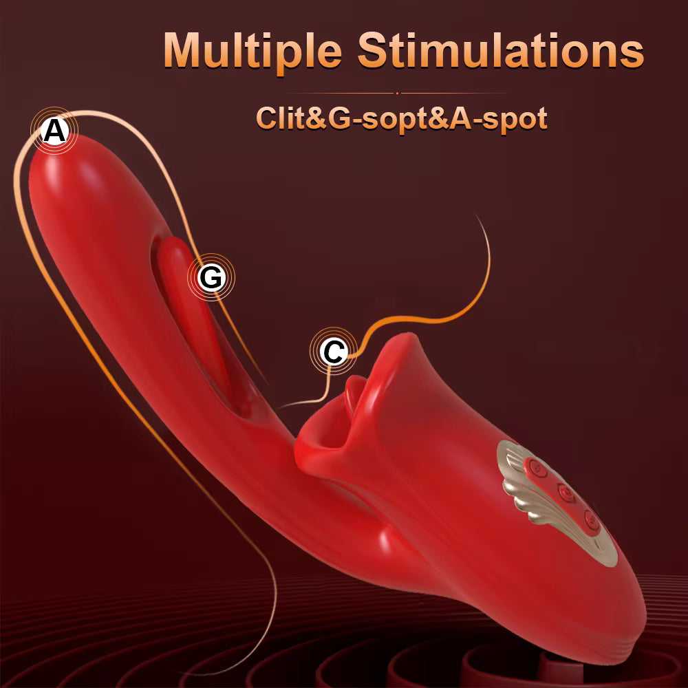 3 In 1 Female Mouth Clitoral G-spot Stimulus Vibrator
