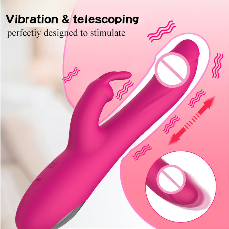 Rechargeable Double G-spot Rabbit Vibrating Vibrator Female Sex Toys
