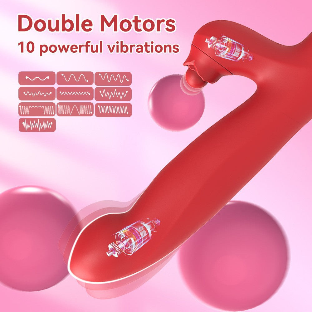 Female Masturbation Swing Beads Suction Rabbit Vibrator