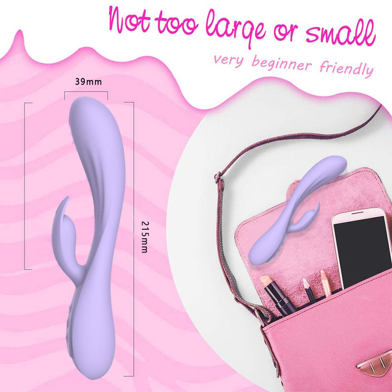 Full Cover Rubber Dual Motor Rabbit Vibrator Female Flirting Stimulation Masturbator