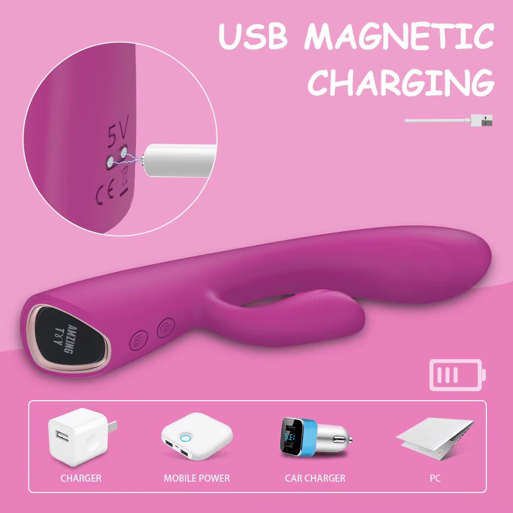 High Quality Heating Vibrating Rabbit Vibrator Soft Silicone Girls' Sex Toys for Women