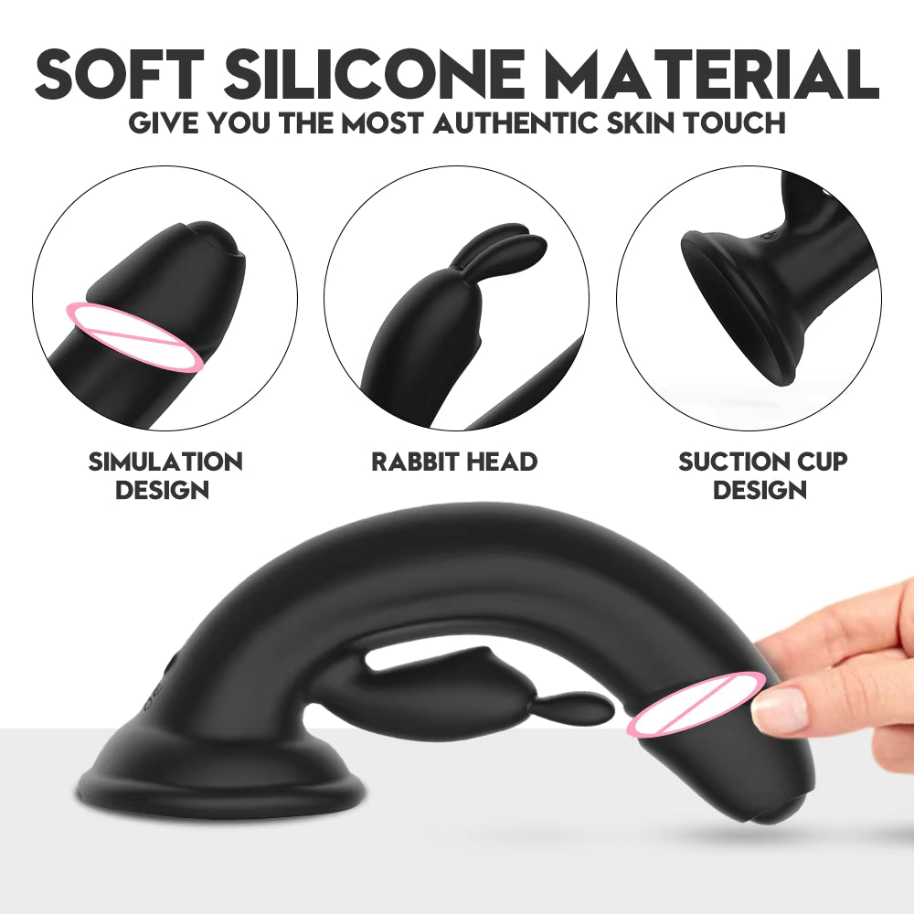 Rabbit Vibrator Thrusting G Spot Stimulation Massager with Suction Cup Waterproof in Bathroom