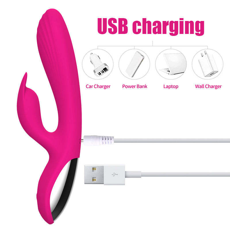 G-spot Female Masturbation USB Charging Massage Wand Rabbit Vibrator