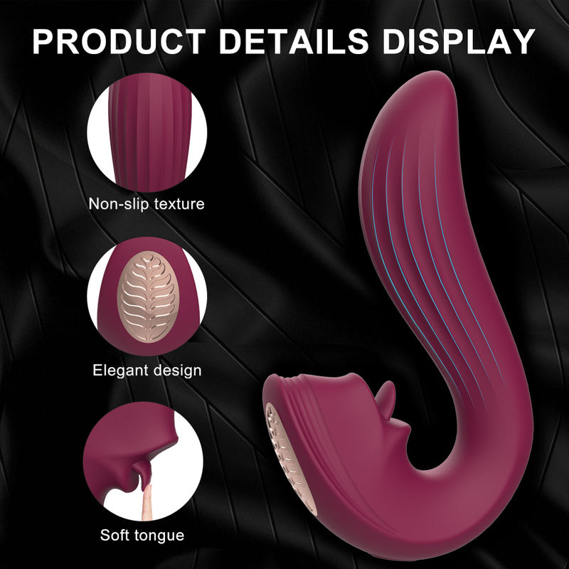 USB Rechargeable Clitoris Licking Tongue Vibrator G-spot Stimulator Women Sex Toys