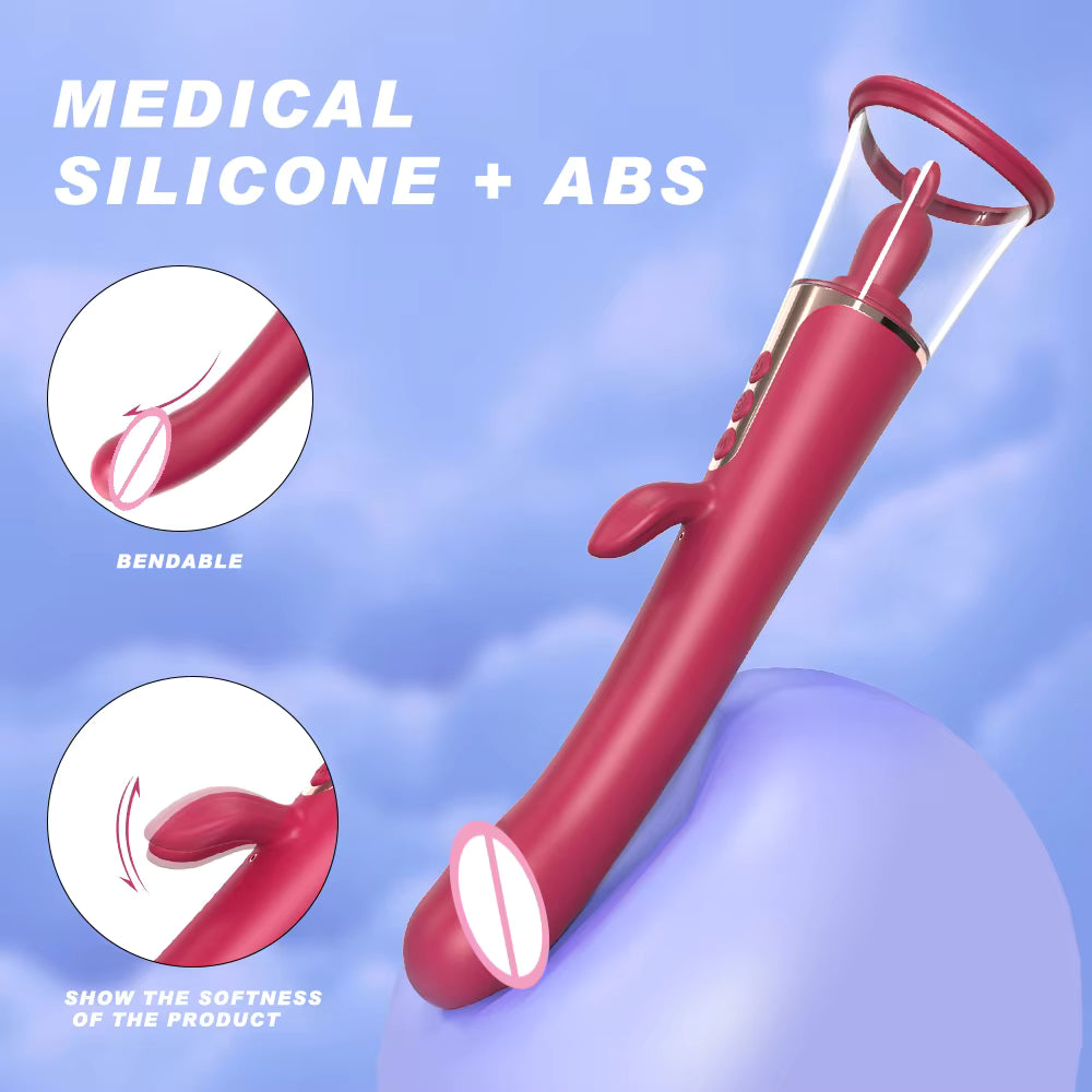 3 in 1 G Spot Vibrator Clitoris Stimulator Licking Tongue Clitoral Sucking Vibrator Masturbator