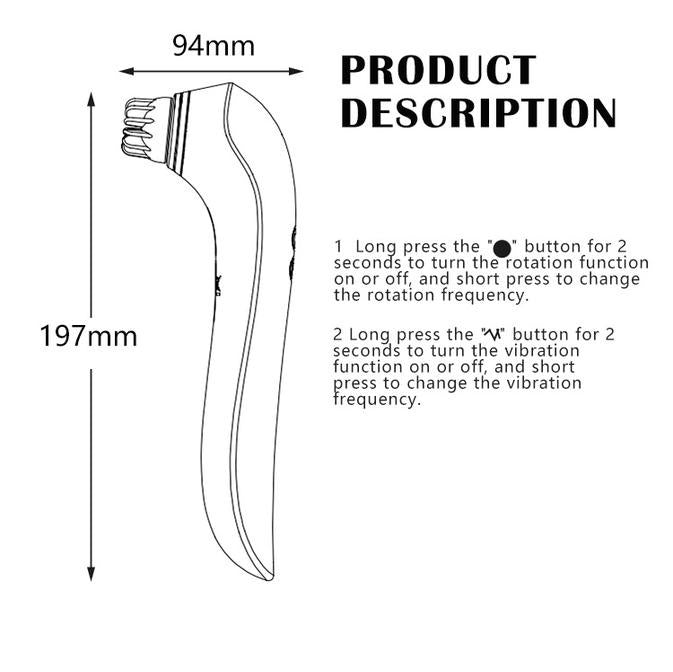 2 in 1 Dildo Vibrator 360 Rotating Head Clitoral Licking Rotating G-Spot Vibrator