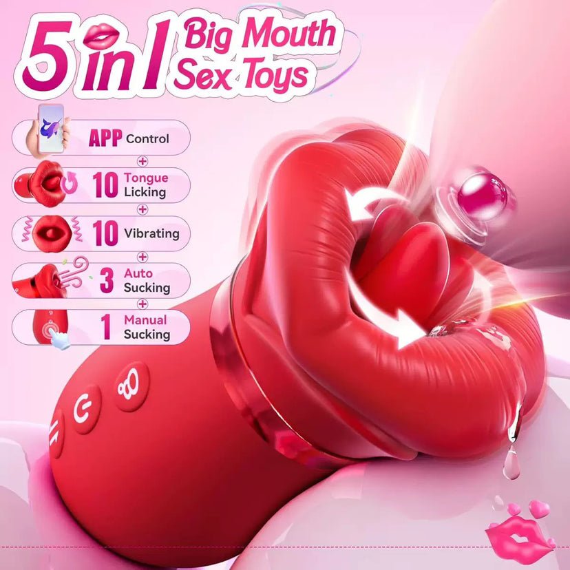 4IN1 Mouth Sucking Vibrator Rose Vibrator - Lovetoys wholesales shop