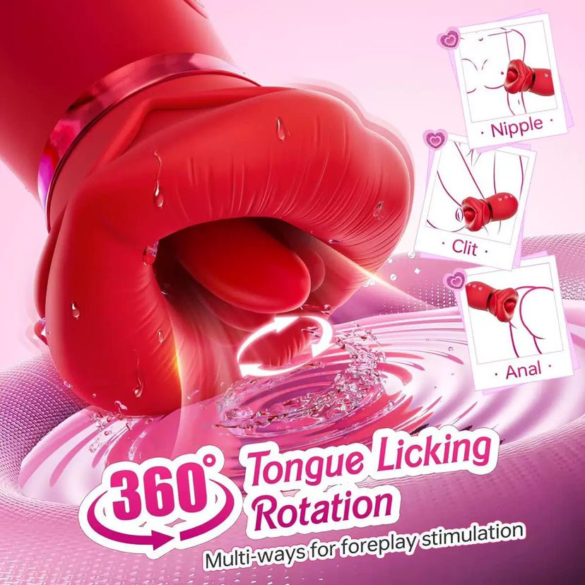 4IN1 Mouth Sucking Vibrator Rose Vibrator - Lovetoys wholesales shop