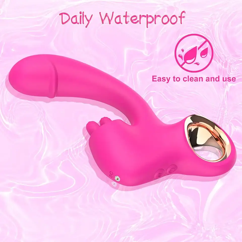 10 Licking and Vibrating Patterns Dildo Double Tongue Clitoral Vibrator