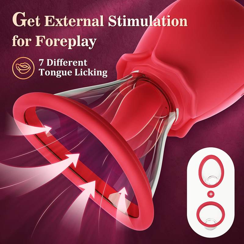 Sex Stimulator 7 Tongue Licking and 3 Thrusting Vibrator