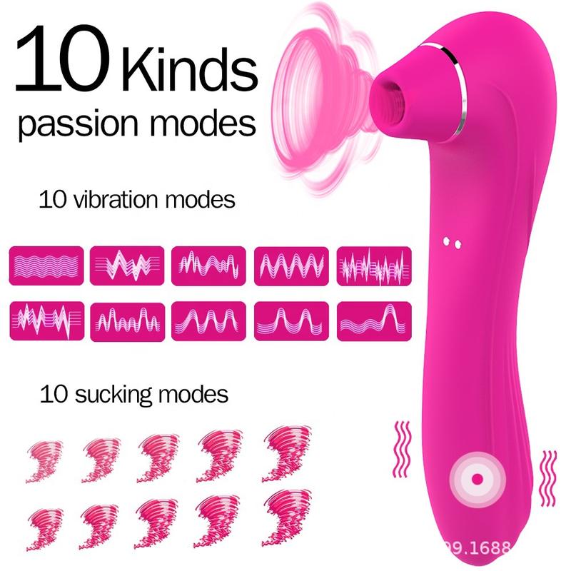 USB Rechargeable Female Sucking Plug-In Vibrator Sex Toys