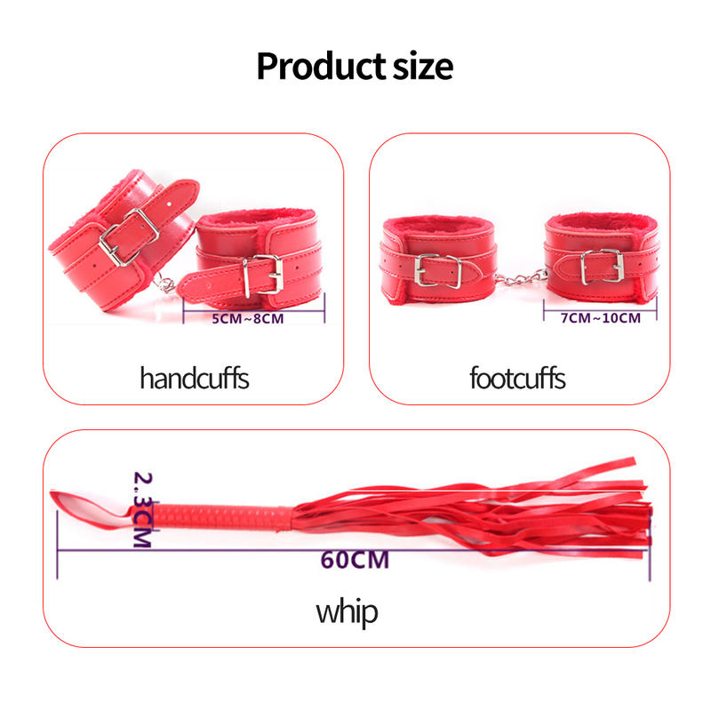 SM Flirting Bondage Sexy Plush Leather 7-piece Set of Fun Items Props