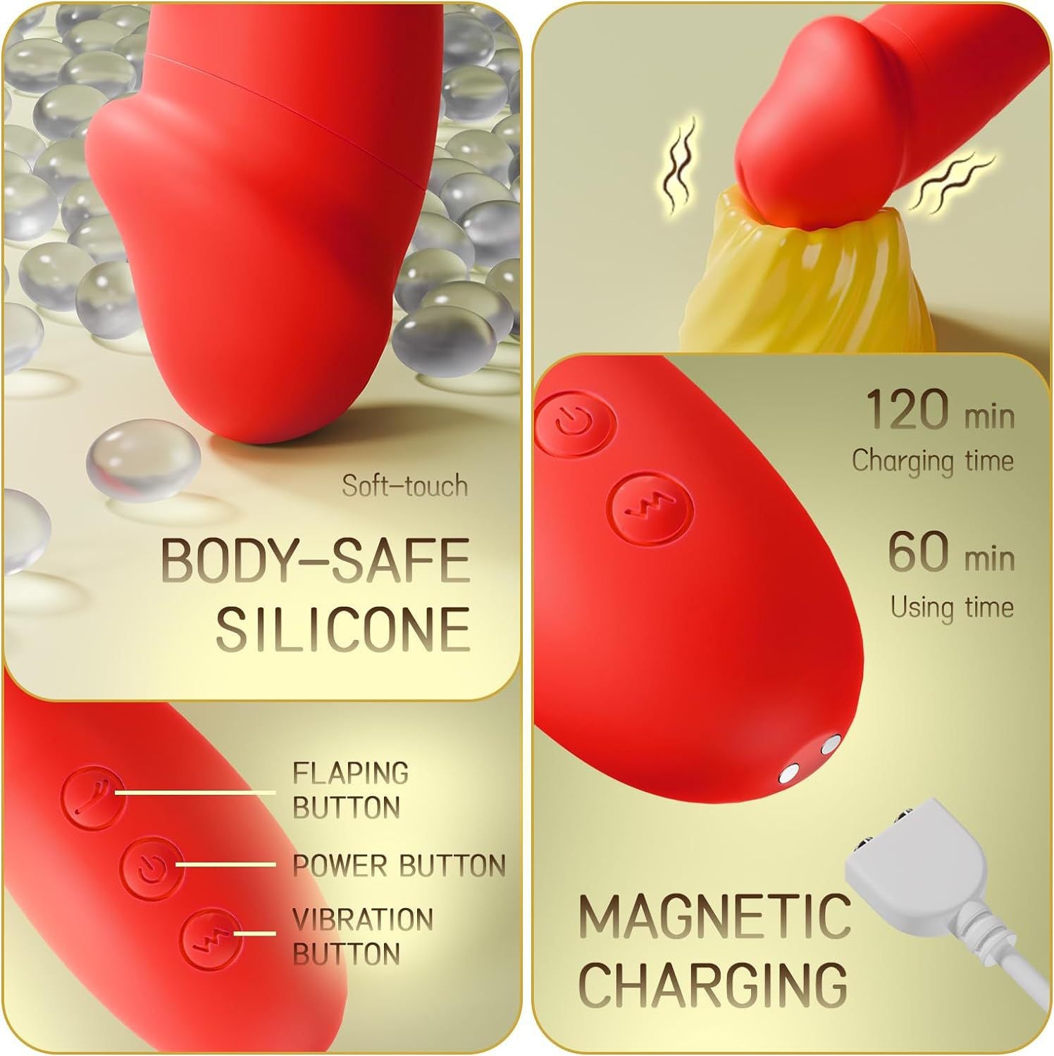 Flapping Vibrator with G Spot Vibration &Clitoral Tapping