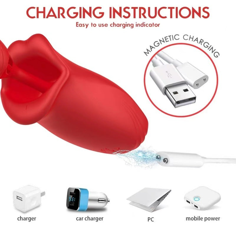 Biting thrusting Rose Vibrator