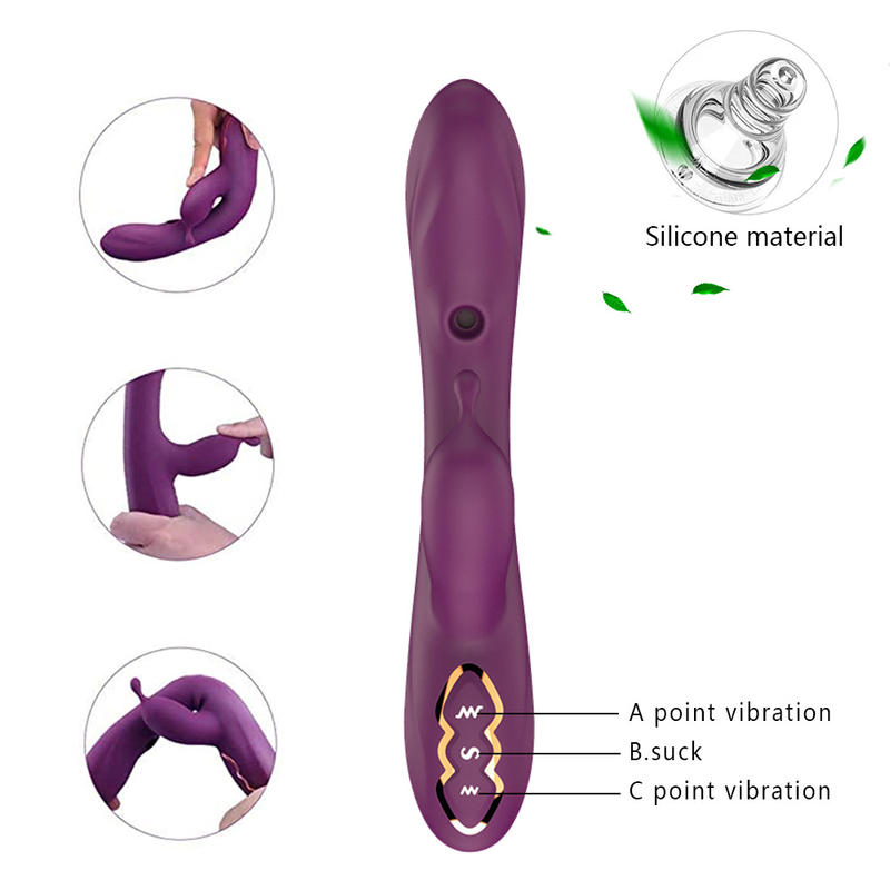 Women Handheld Sex Toy 7 Speeds Mode G-spot Realistic Rabbit Vibrator