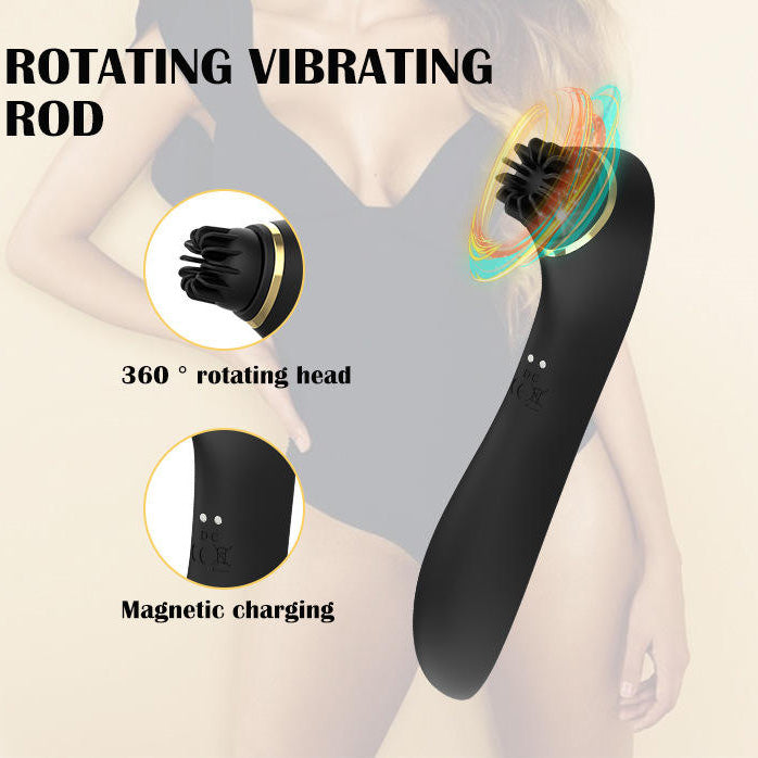 2 in 1 Dildo Vibrator 360 Rotating Head Clitoral Licking Rotating G-Spot Vibrator
