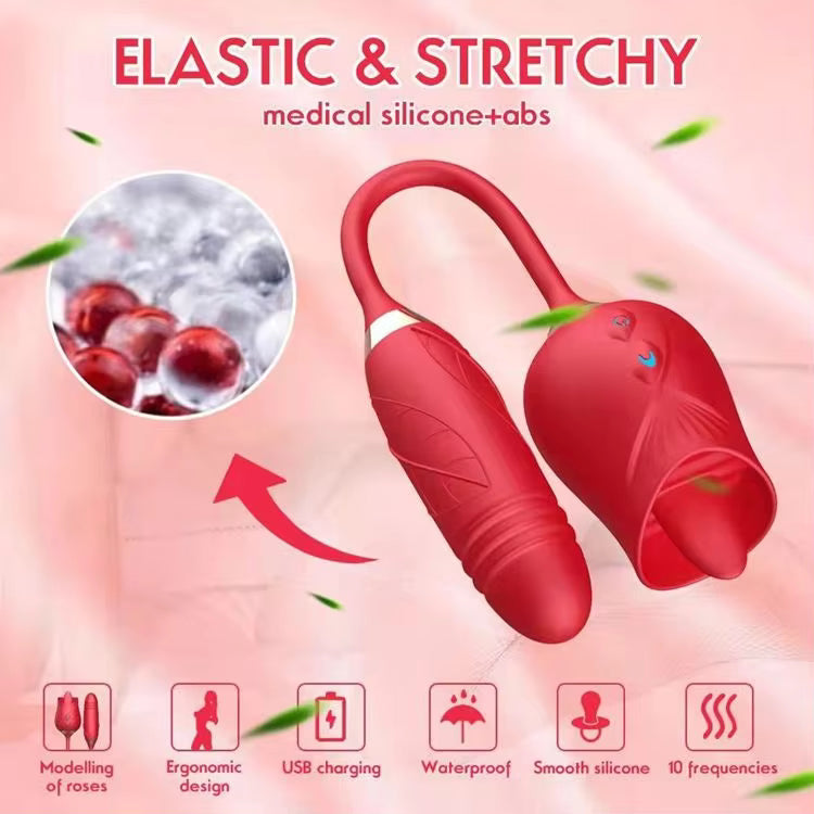 10 Tongue Licking Modes Clitoral Sucker 2 in 1 Vibrator