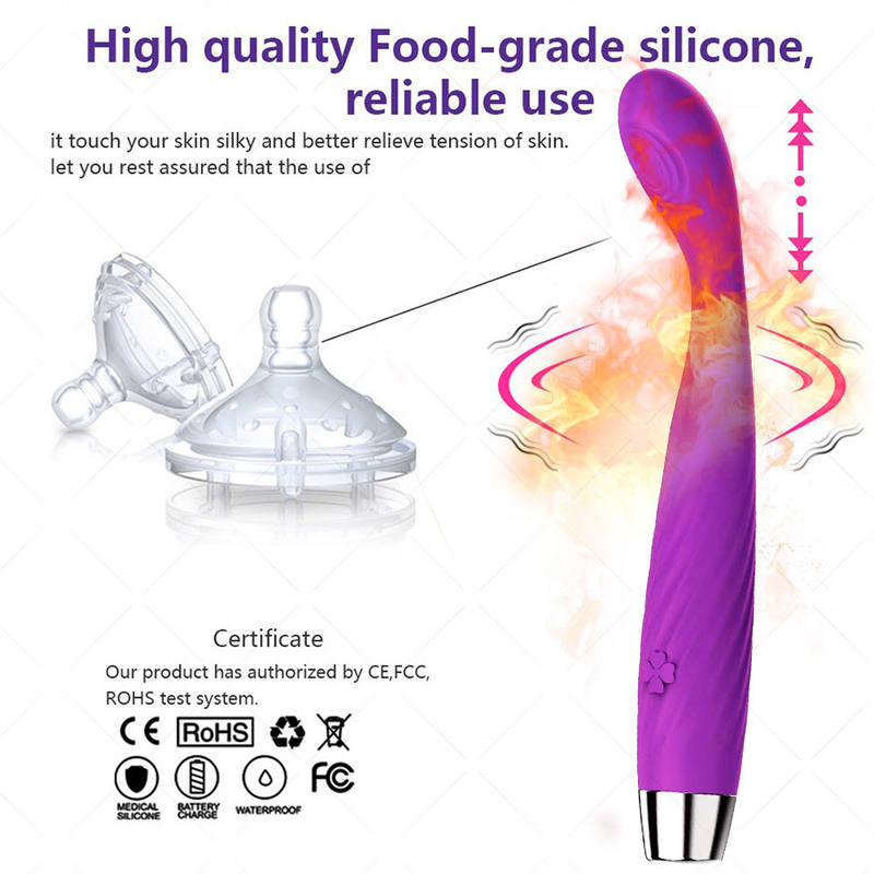 Heating Function G-spot Vibrator 100% Waterproof Masturbation Stimulus AV Massage Stick