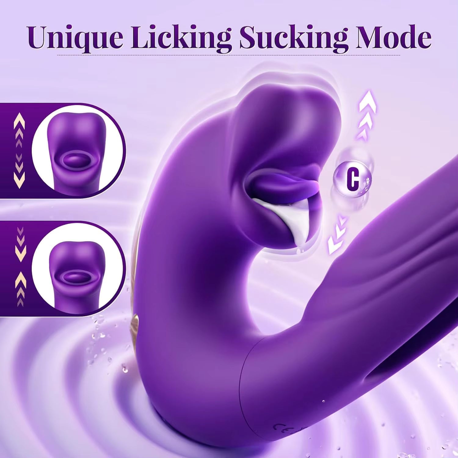 Unique Licking Sucking Mode G-spot Flapping Female Masturbation Vagina Vibrator