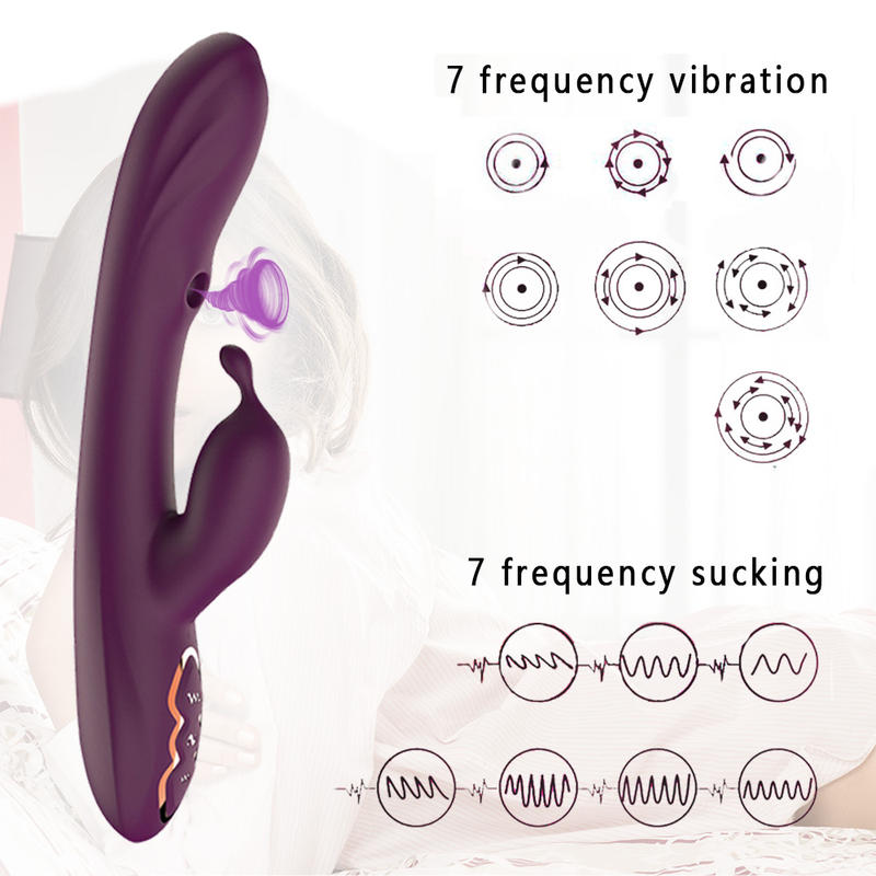 Women Handheld Sex Toy 7 Speeds Mode G-spot Realistic Rabbit Vibrator