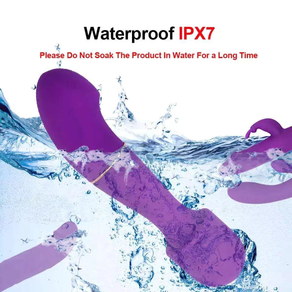 4 in 1 Couple Gift Rabbit Clitoral Wand Vibrator Dildo Nipple Adult Sex Toys