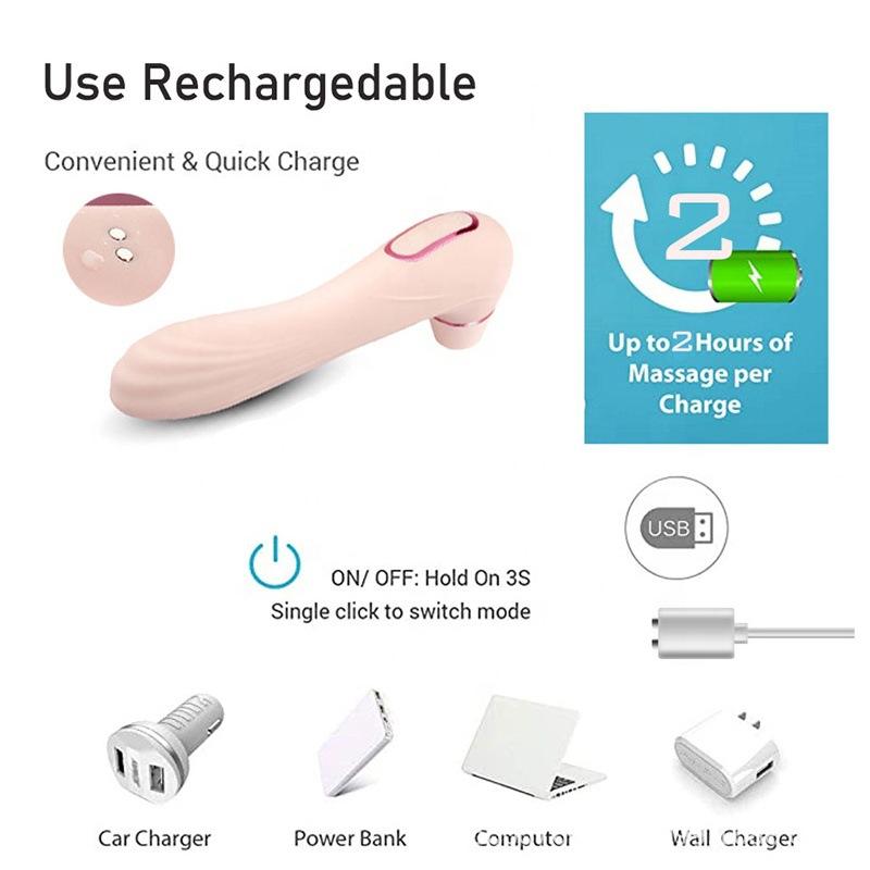 USB Rechargeable Female Sucking Plug-In Vibrator Sex Toys