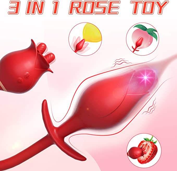 Tongue Licking Vibrator Rose Sex Toys for Woman