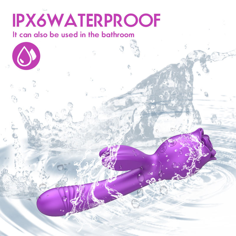 G-Spot Vaginal Clit Stimulator Rose Wand Rabbit Vibrator Women Sex Toys