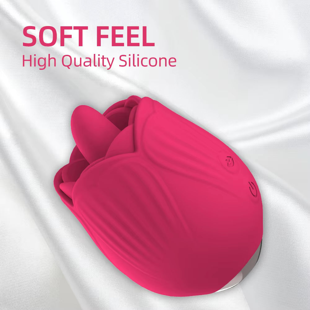 Womens Massage Clitoral Double Tongue Rose Vibrator