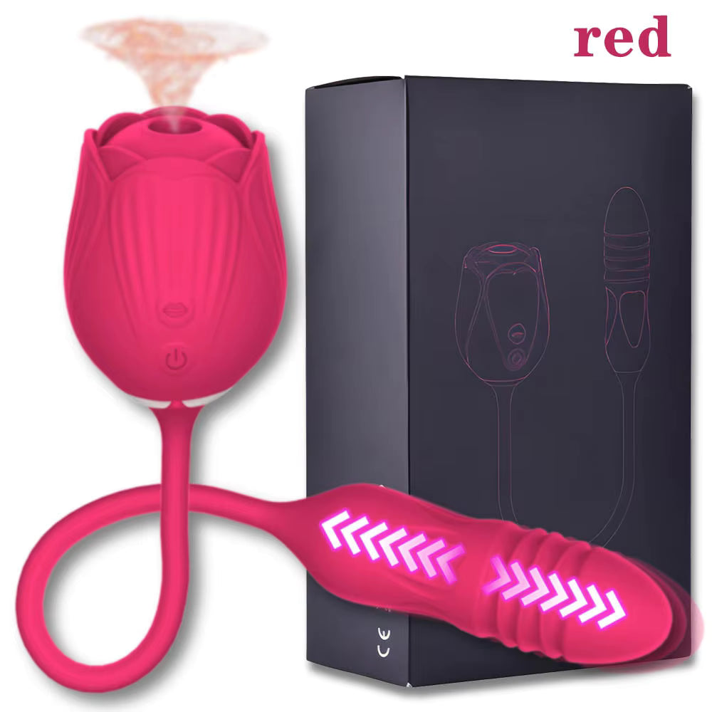 New Rose Retractable Sucking Vibrating Egg Jumping Female Masturbation Sex Toys