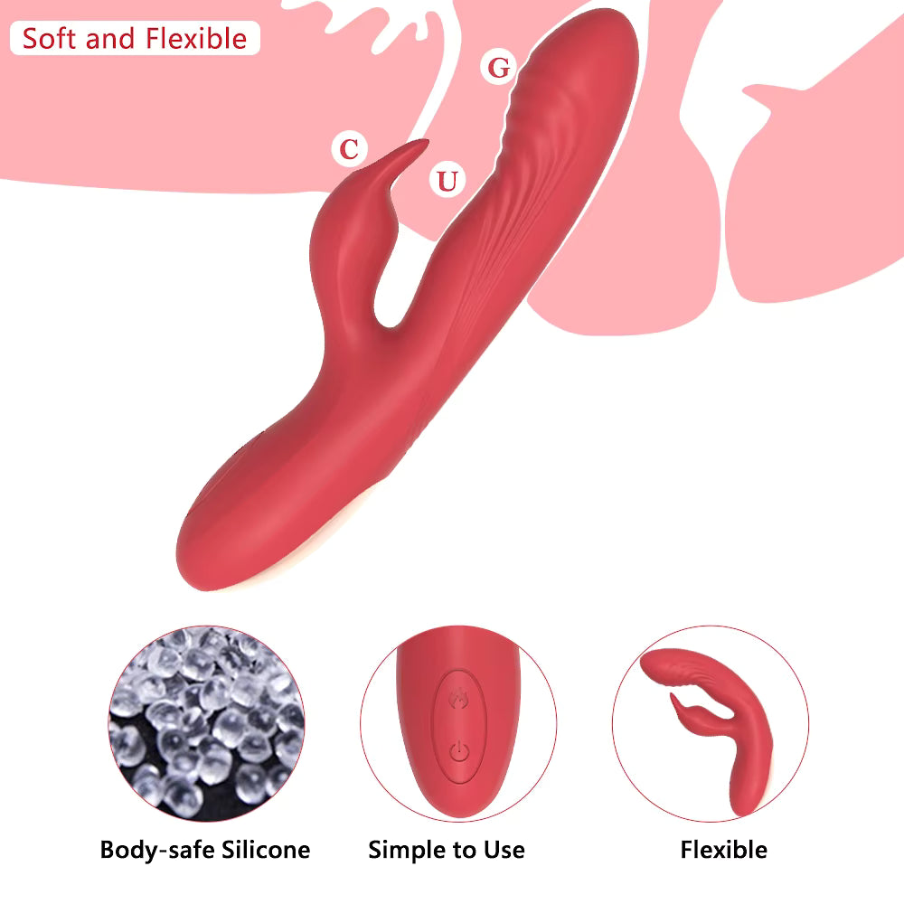 Heating Function 10 Different Vibration Dual Motor Rabbit Vibrator