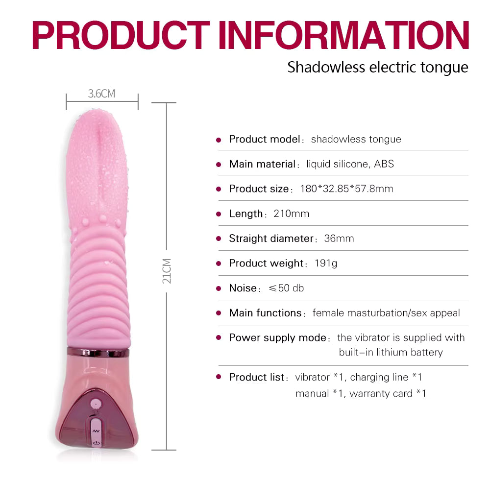 Wraparound Heating Tongue Licking Masturbator Electric Simulation Tongue