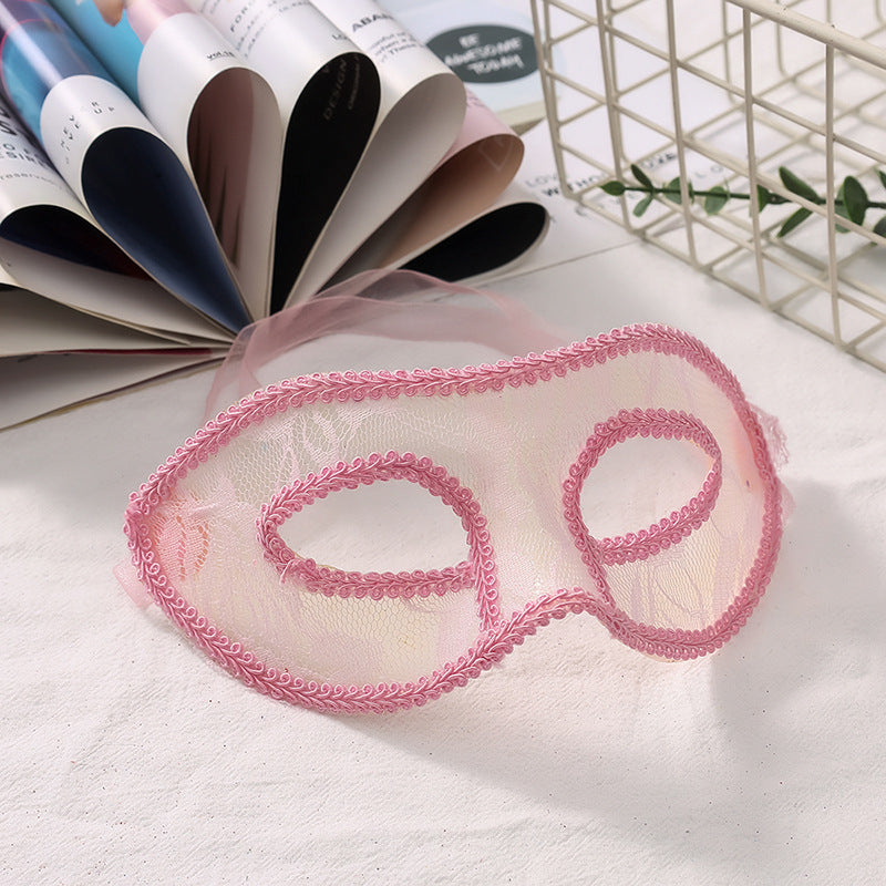 Simple Hollow Lace Half Face Solid Color Stereotyped Sexy Halloween Mask