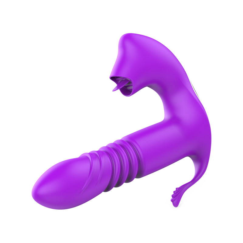 Licking &Thrusting Strap-on Dildo Vibrator