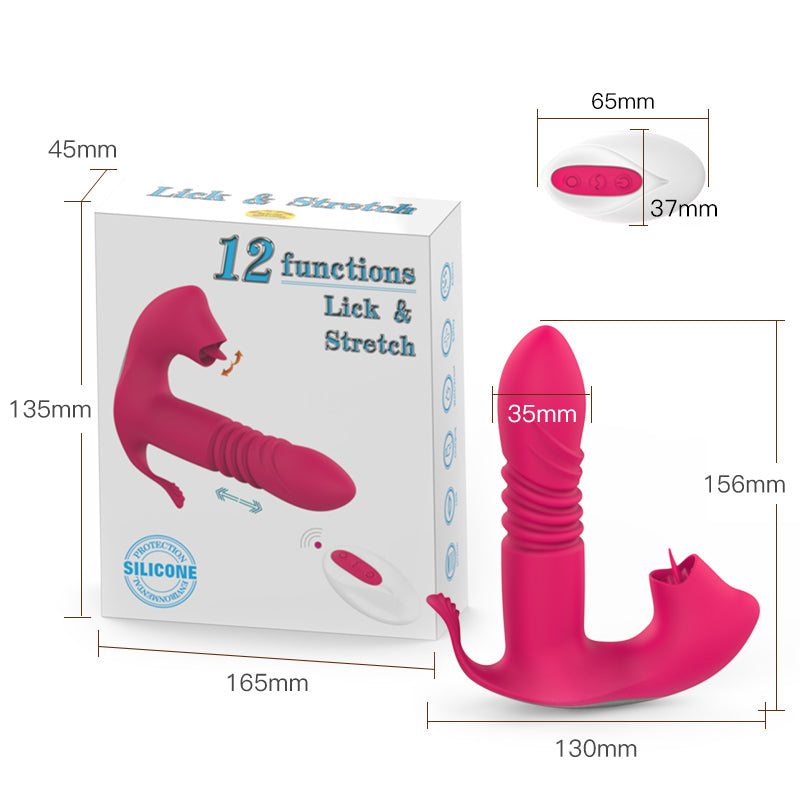 Licking &Thrusting Strap-on Dildo Vibrator