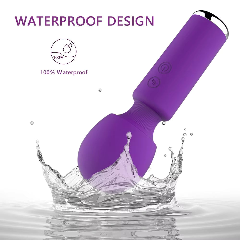 USB Magnetic Charging Super Vibration Stick Mini AV Wand Vibrator Female Sex Toys Masturbation Massage Stick