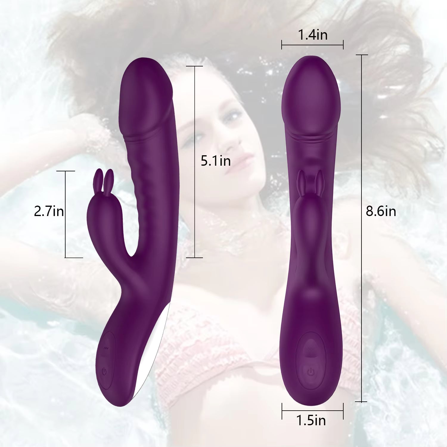 Handheld Thrusting Rabbit Dildo Vibrator Clitoris G-Spot Stimulator Masturbation Rabbit Vibrators