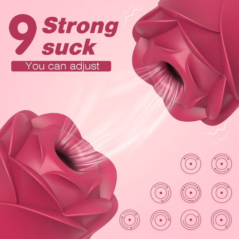 9 Sucking Vibrating Nipples Clit Massager Vagina Silicone Breast Sex Toy Rose Vibrator - Lovetoys wholesales shop