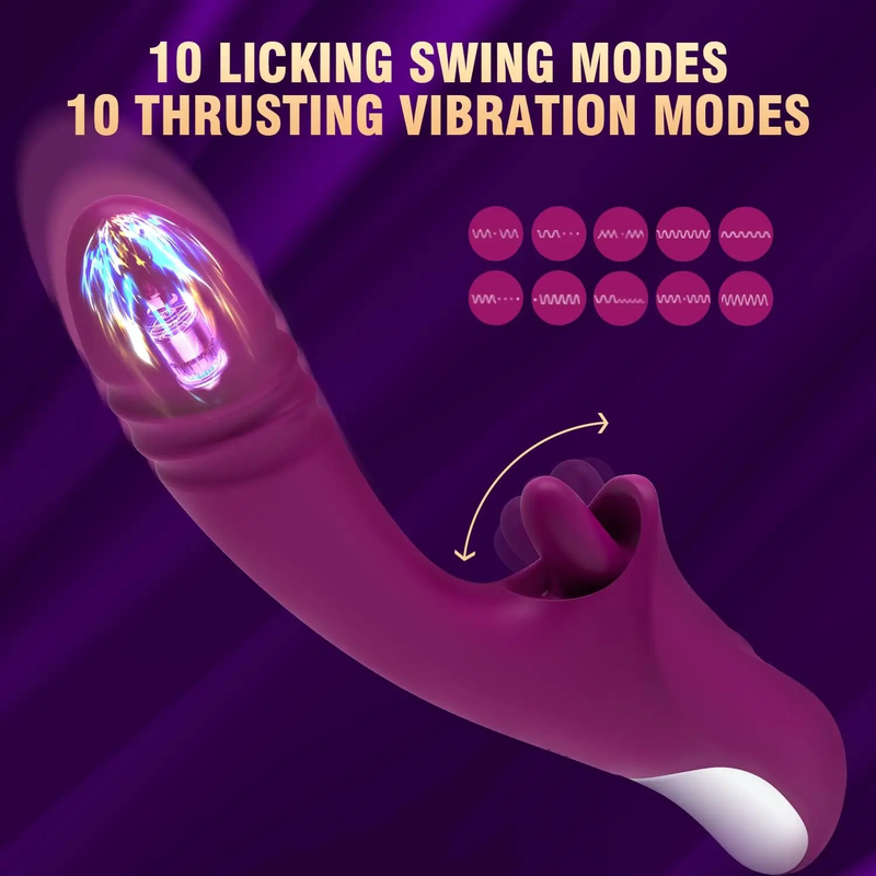 Clitoral Licking G-Spot Vibrator Sex Toy Stimulator 10 Licking Vibrating Modes for Women