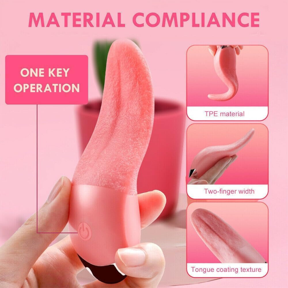 Tongue Shaped Female Realistic Artificial Tongue Licking Vibrator