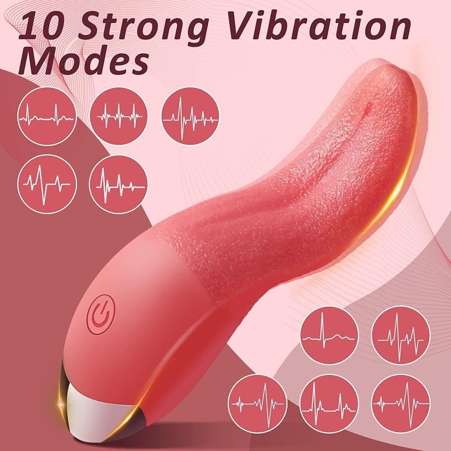 Tongue Shaped Female Realistic Artificial Tongue Licking Vibrator